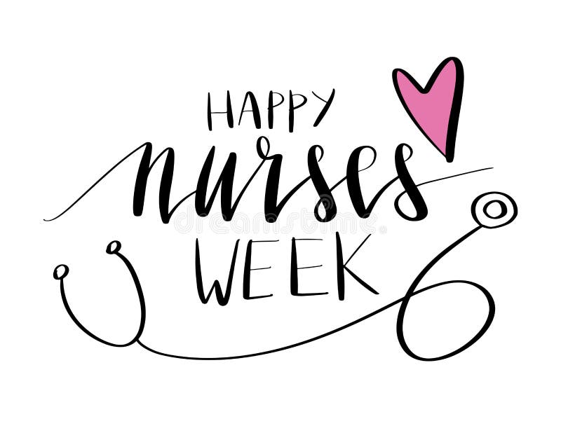Happy Nurses Week Beautiful Handwritten Brush Lettering Stock Vector