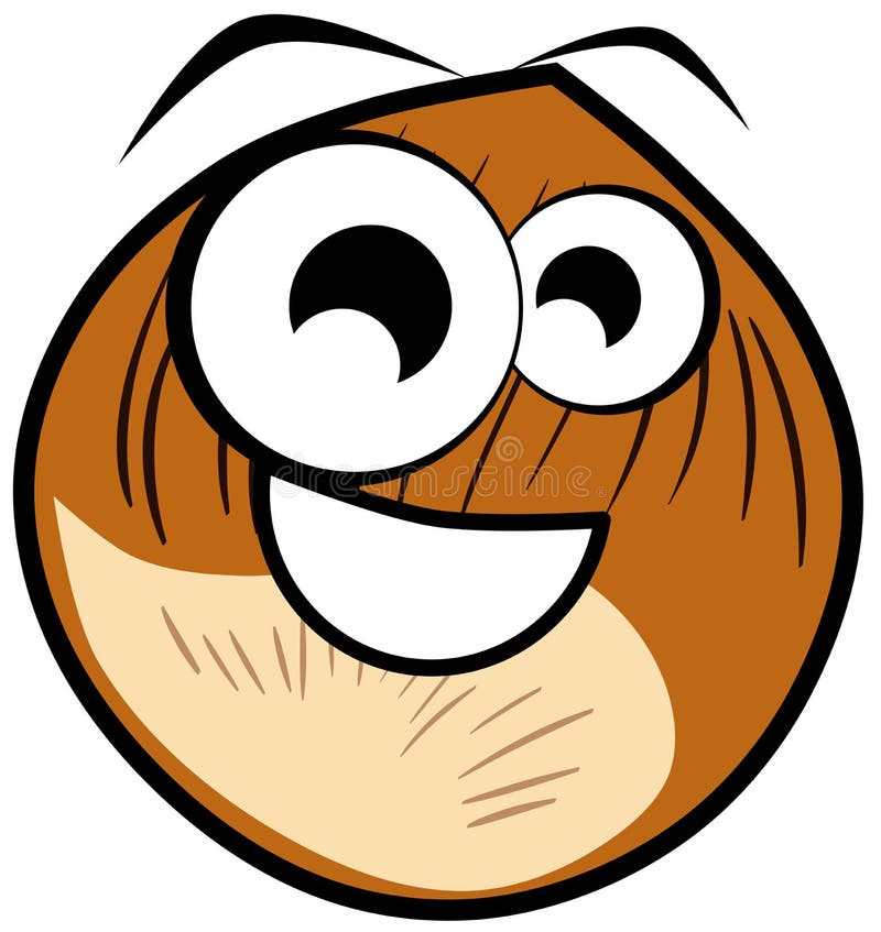 Happy Nut Cartoon Isolated Illustration Stock Illustration Image