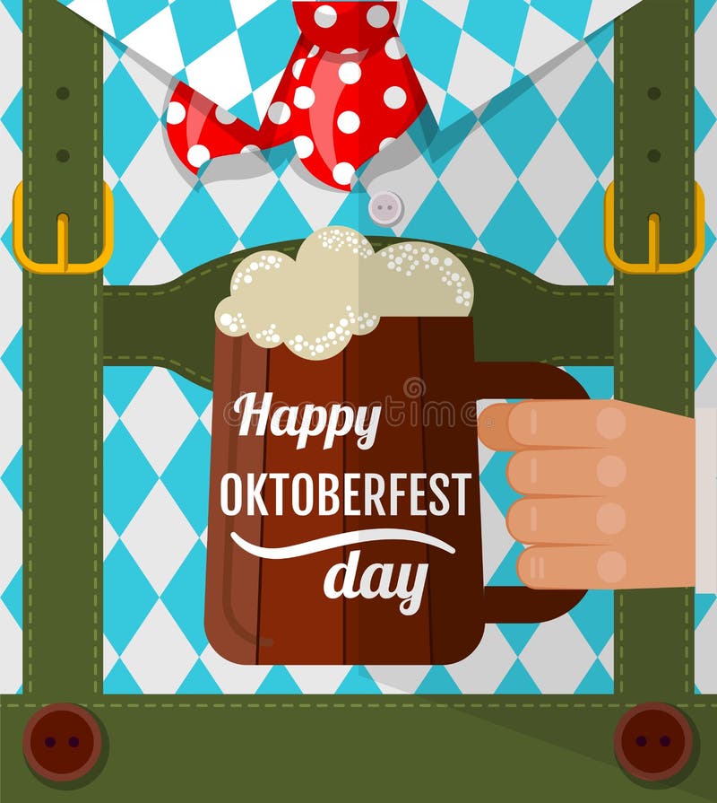 Happy Oktoberfest Day Oktoberfest Man Poster Design With Beer Bottle