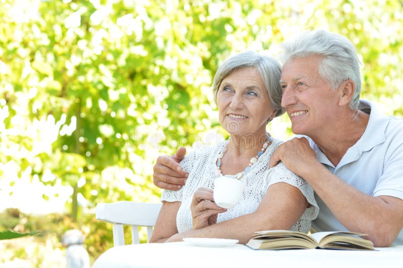 Happy old couple