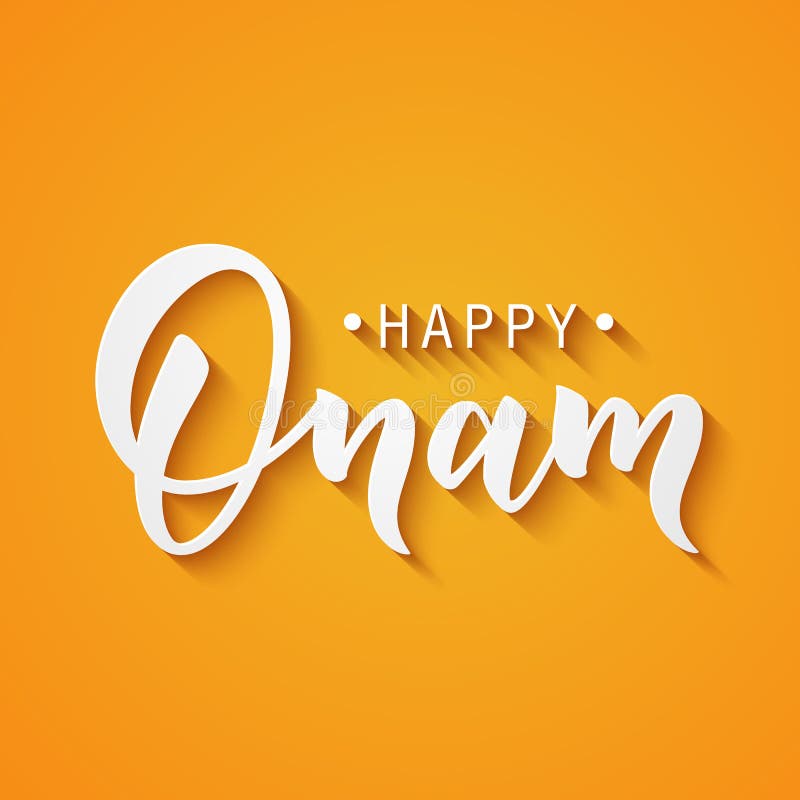 Happy Onam Greeting Lettering. Ink Typography Phrase for Indian Festival  Stock Vector - Illustration of holiday, religious: 97976073