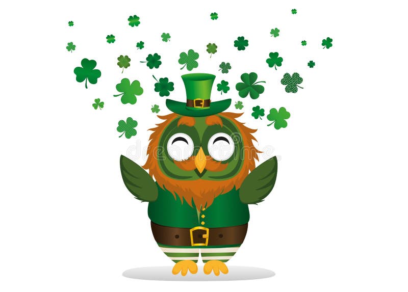 Elegant Owl for Saint Patrick's Day Poster by LV-creator