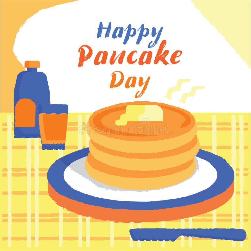 Happy Pancake Day Illustration Stock Vector Illustration of happy