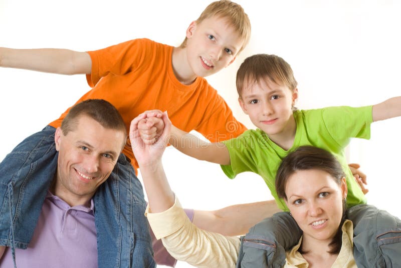 Happy Parents With Children Stock Photo - Image of father, dreams: 14512592