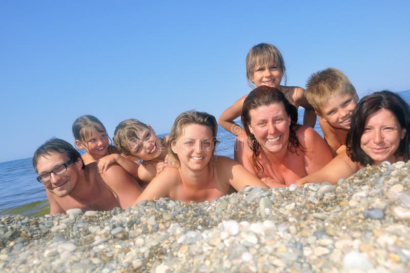 Happy people on the beach