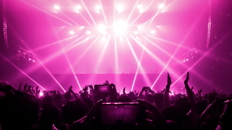 Happy People Dance in Nightclub Party Concert Stock Photo - Image of ...
