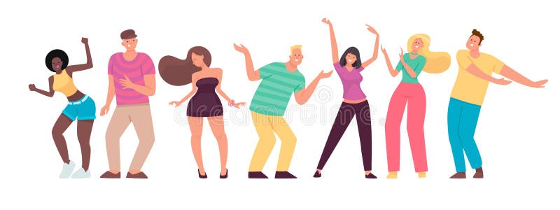 Happy People are Dancing. Men and Women Move To the Music Stock ...