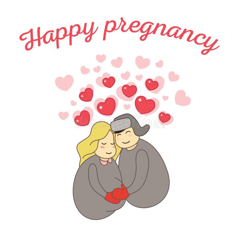 Happy pregnancy card stock vector. Illustration of cheerful - 67013628