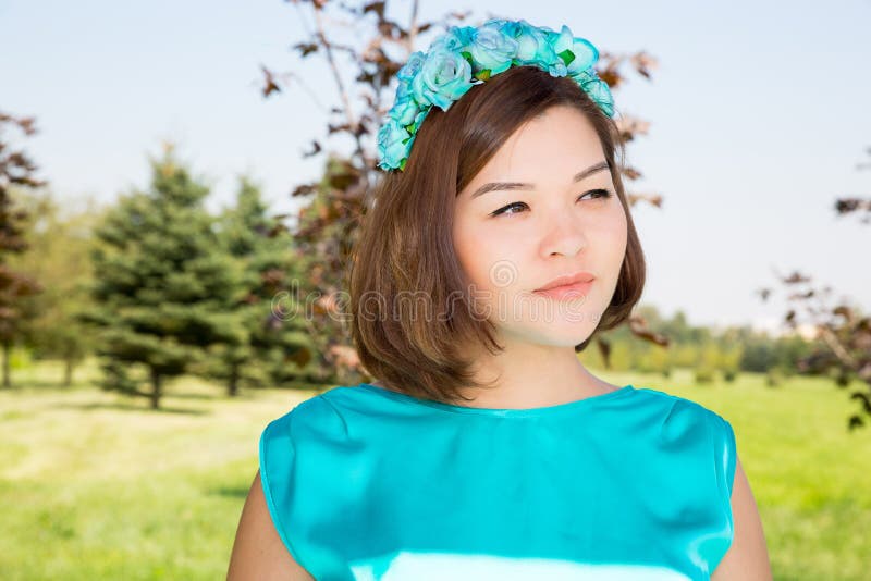 Happy pregnant woman with big belly rest on nature stock image Happy pregnant woman with big belly rest on nature stock image