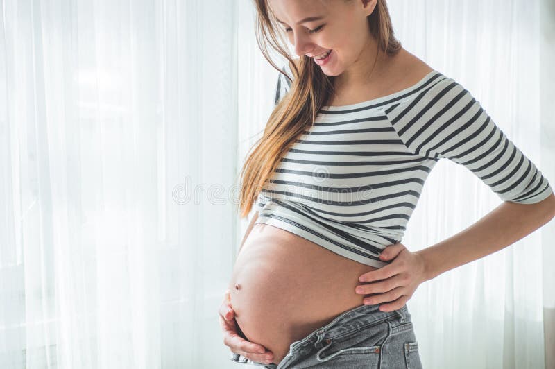 Pregnant girl with huge belly