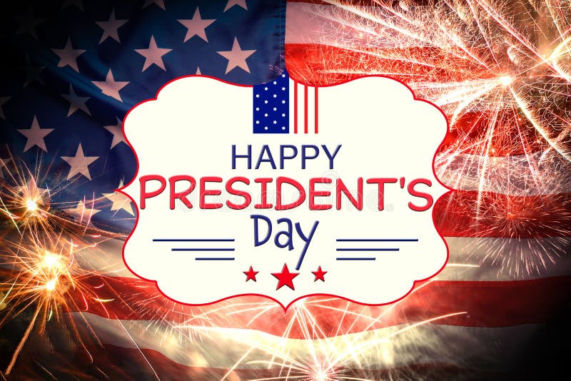 Happy President`s Day Federal Holiday. National American Flag and