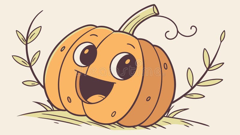 Happy Pumpkin Character for Autumn Halloween Fun векторный дизайн бесплатная иллюстрация