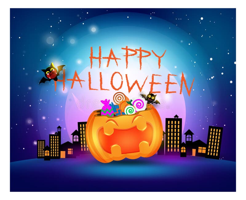 Happy Halloween Party Illustration Background,invitation Card for ...