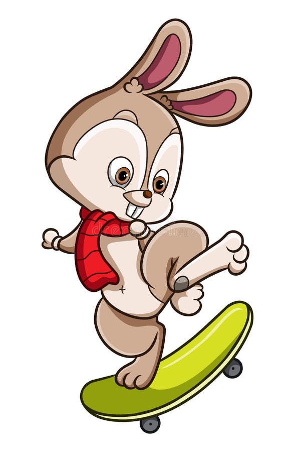 Easter Bunny Skateboard Cartoon Stock Illustrations 23 Easter Bunny