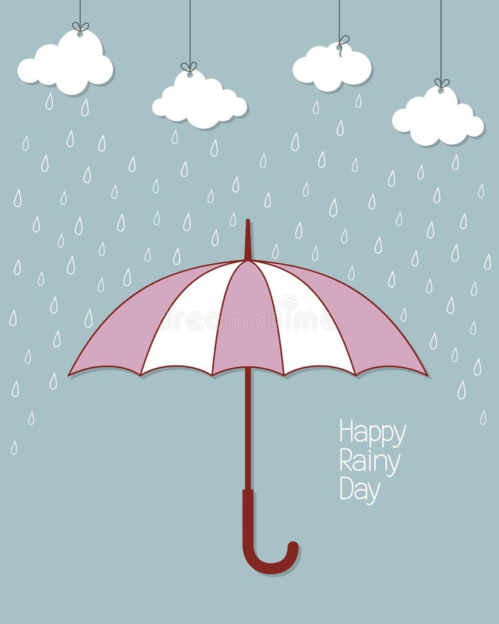 Happy rainy day vector illustration.
