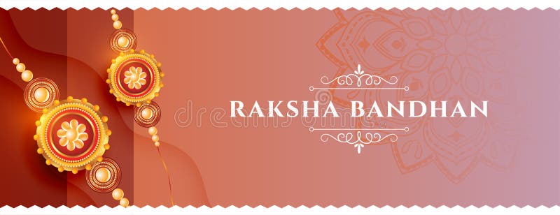 Happy raksha bandhan banner for brother sister relation vector illustration