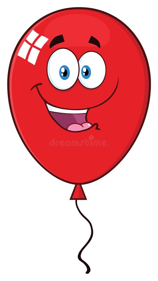 Happy Red Balloon Cartoon Mascot Character Stock Vector - Illustration of  happiness, celebration: 120322411