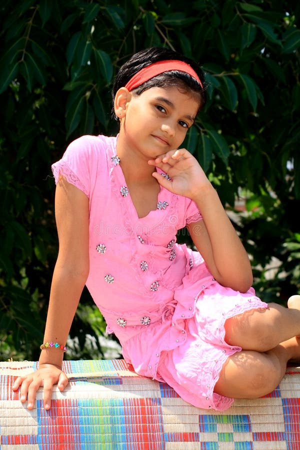 Happy and Relaxed Indian Girl Stock Image - Image of girl, indian: 9936699