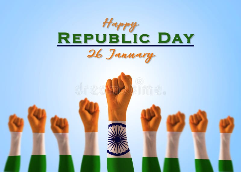 Happy India Republic Day 26 January, Holiday Announcement Stock Image - Image of holiday, january: 186160009