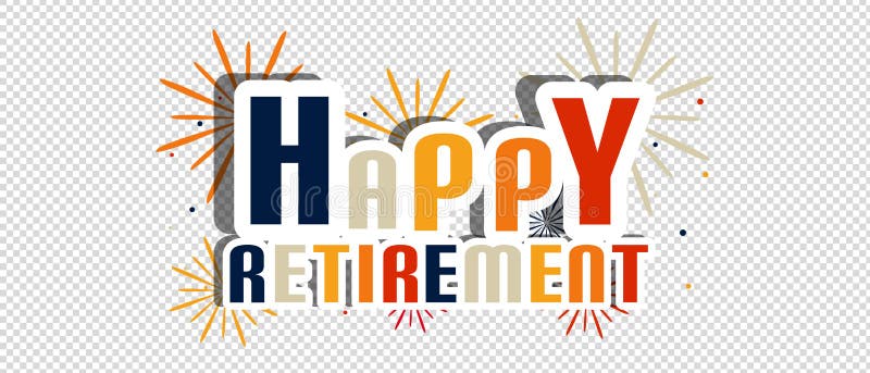 Happy Retirement Letters with Fireworks and Shadow - Vector ...