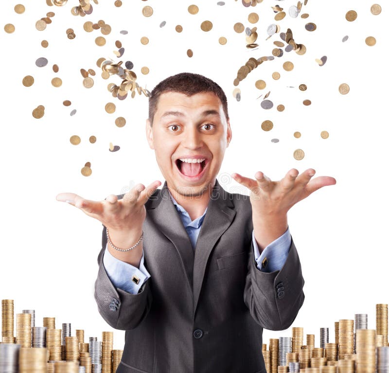 Happy rich businessman royalty free stock images