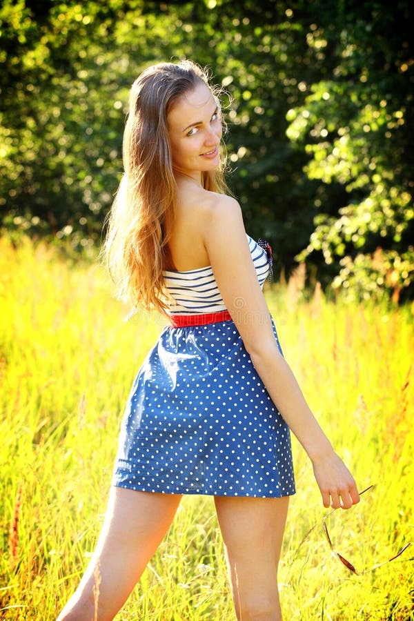 Happy rural girl stock photo. Image of outdoors, caucasian 66491192