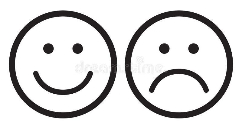 Happy and sad face icons