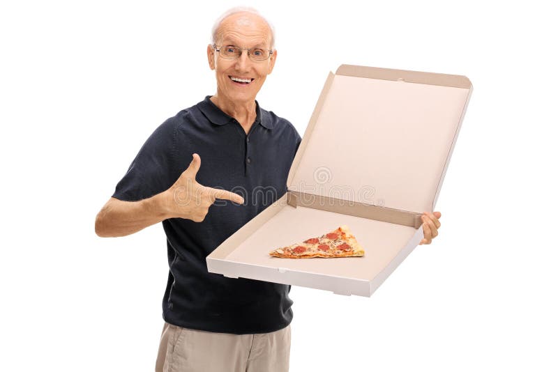 Male Chef Holding Pizza Box Open Stock Photo 103144337