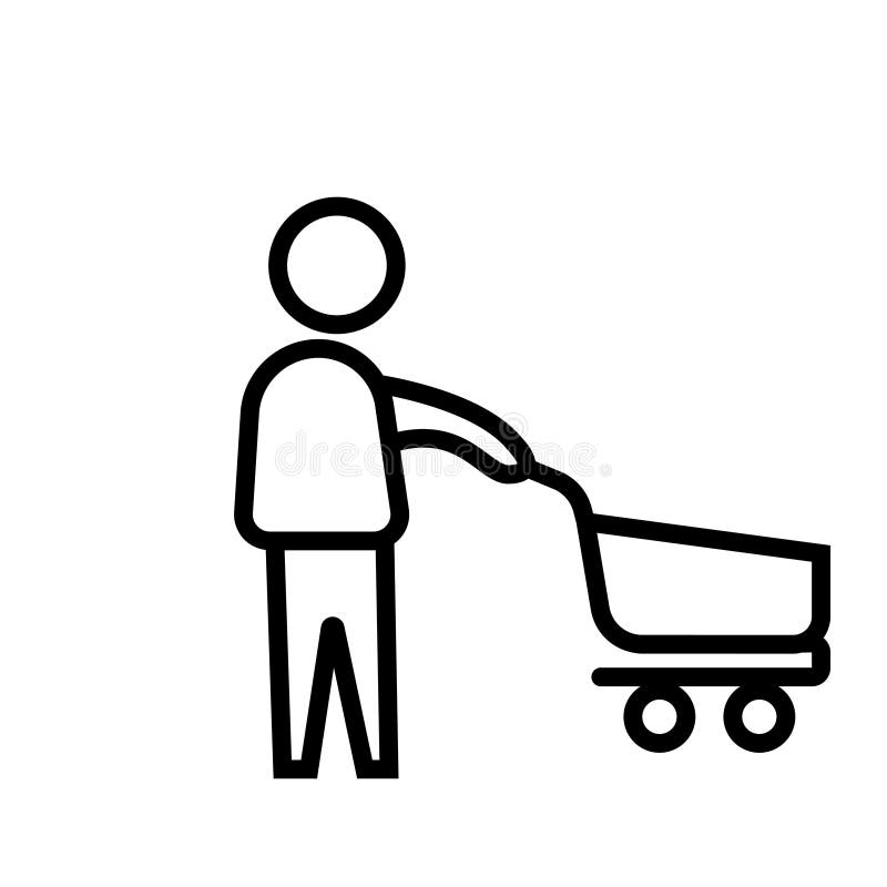 Happy Shopping- black linear Happy Shopping vector illustration symbol icon royalty free illustration Happy Shopping- black linear Happy Shopping vector illustration symbol icon royalty free illustration