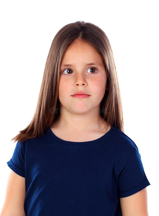 Happy Small Girl with Straight Hair Stock Photo - Image of hair, face:  113555048