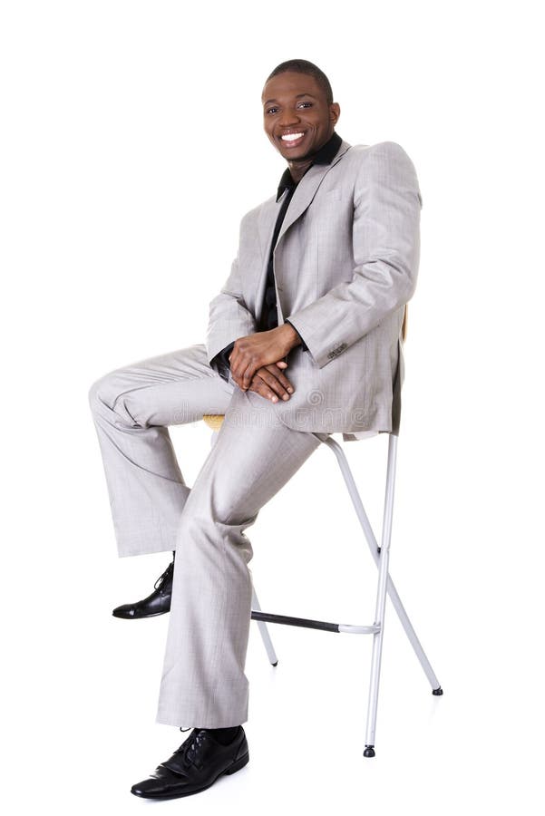 Happy smart black businessman smiling