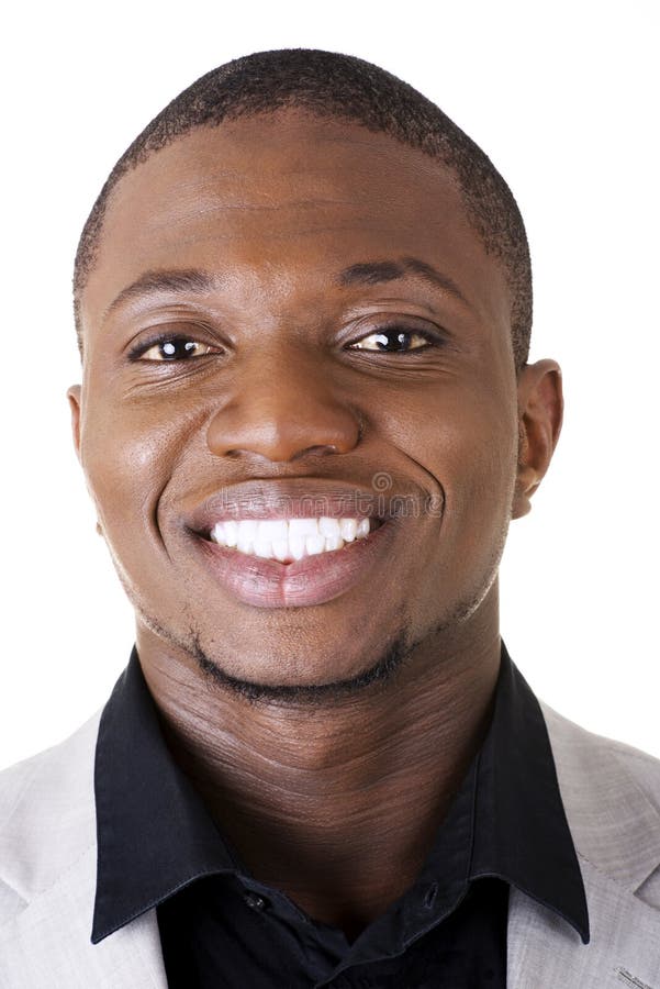 Happy smart black businessman smiling