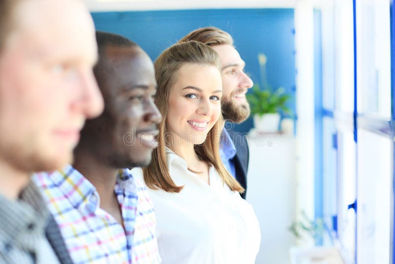 Happy smiling business team stock photos