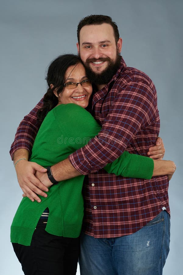 Adult Son Hugging Mom Stock Image Image Of Looking 129862095