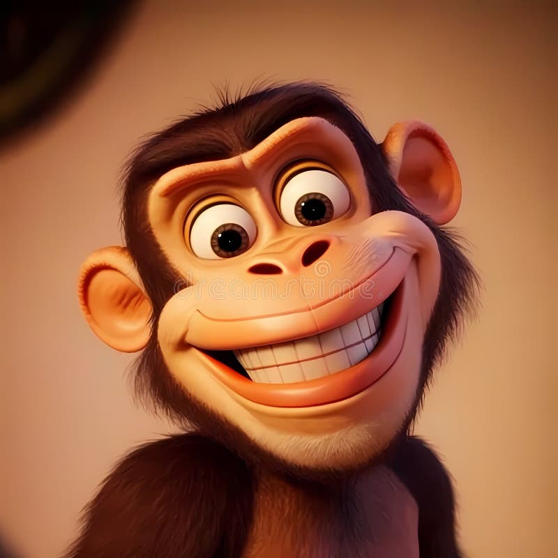 Happy Smiling Monkey. Generative AI royalty free stock photos