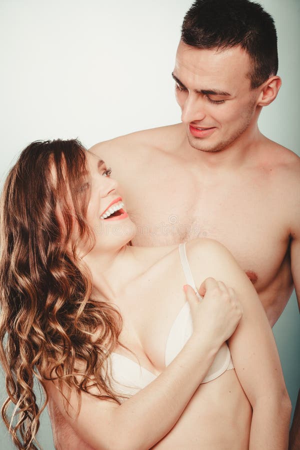 Naked Beach Couple - Happy Couple. Half Naked Man and Woman in Lingerie Stock Photo - Image of  lingerie, women: 123575270