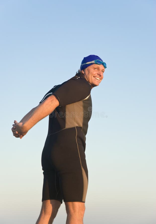 Happy smiling triathlete.