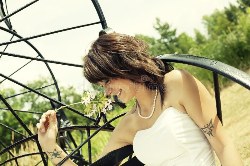 Happy Smiling Woman Enjoying Summers Day royalty free stock image Happy Smiling Woman Enjoying Summers Day royalty free stock image