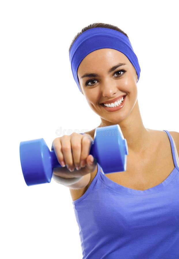 Woman Doing Fitness Exercise With Dumbbell Stock Photo Image Of