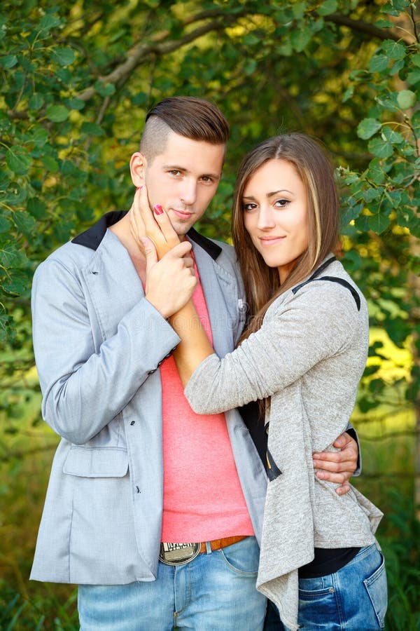 Happy smiling young couple outdoor. valentine concept royalty free stock photo Happy smiling young couple outdoor. valentine concept royalty free stock photo