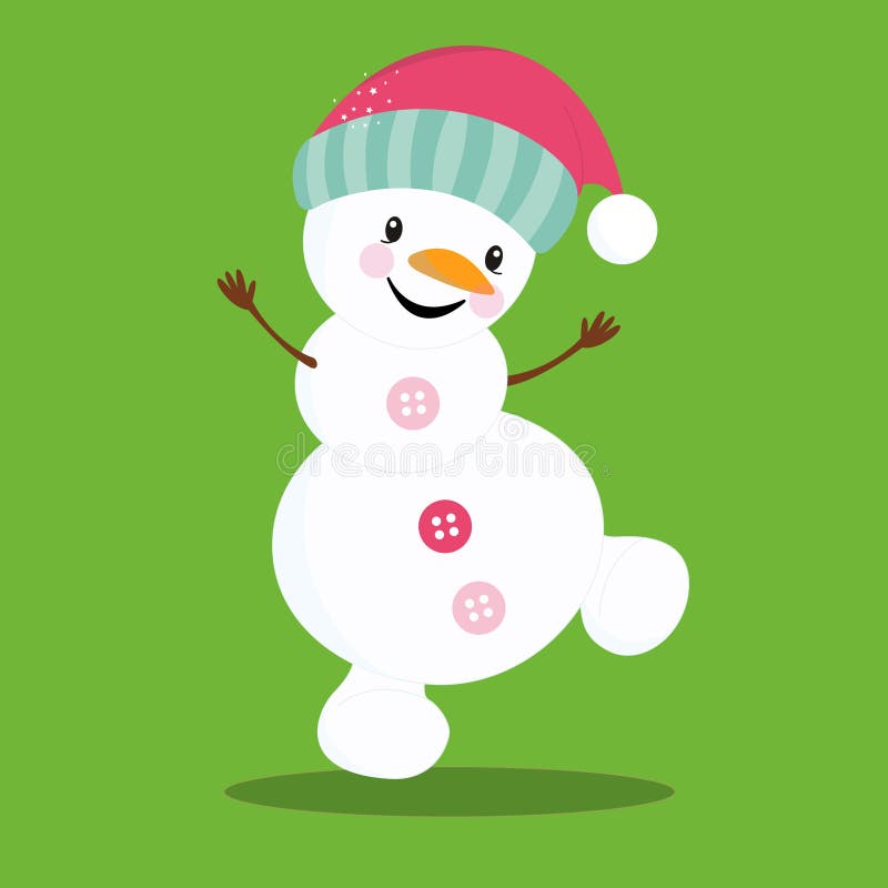 Happy Snowman White Flake 08 Stock Vector Illustration of cartoon