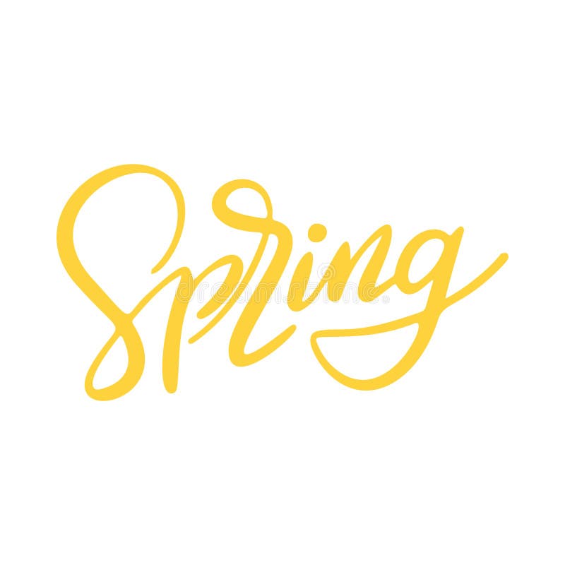 Happy Spring Lettering. Greeting Card Template. Hand Drawn Modern ...