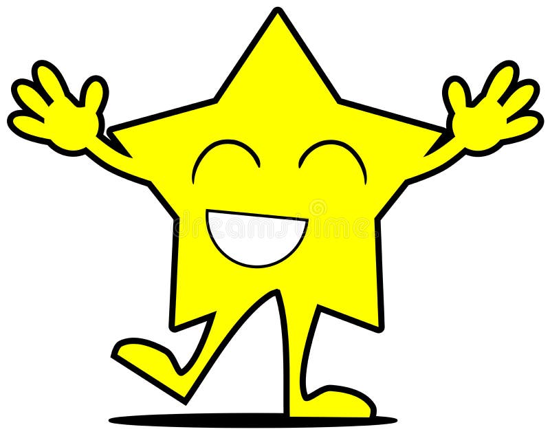 Happy star cartoon stock vector. Illustration of element - 55975804