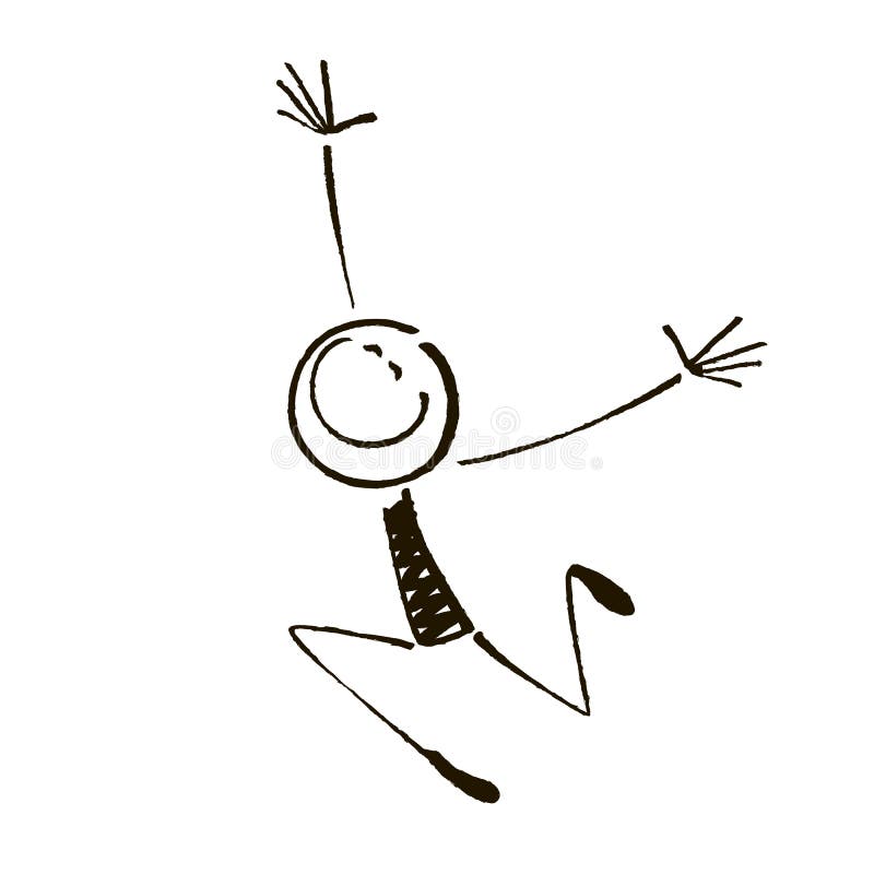 Happy stick figure Royalty Free Vector Image - VectorStock