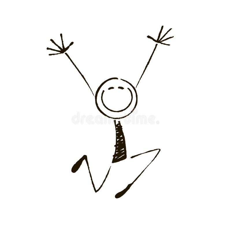 Happy stick figure 5 stock vector. Illustration of person - 111482584