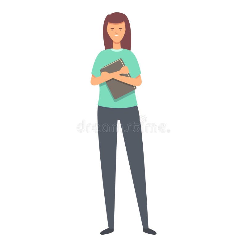 Happy Student Girl Icon Cartoon . Young Teen Stock Illustration ...