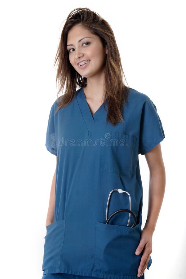 Happy student nurse stock image