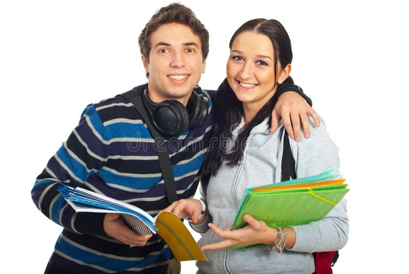 Download Happy Students Couple Embrace Stock Photo - Image of holding, college: 17721480