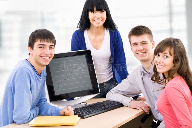 Happy students royalty free stock photography