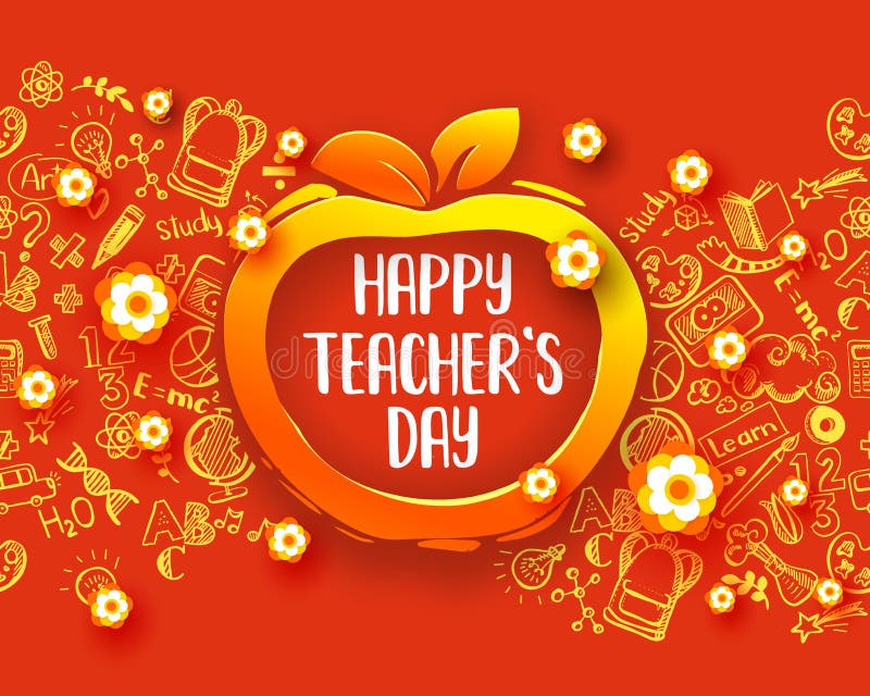 Happy Teachers Day Holiday Banner Stock Vector - Illustration of background,  banner: 115288238